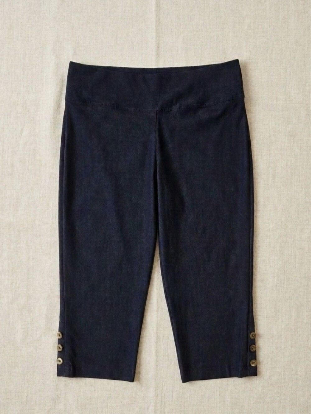 Tribal Stretch-Extensible Women's Pull-on Capri Pants Cropped Leggings Navy Sz 8 - Picture 2 of 5